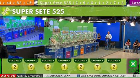 Sorteio da Super Sete 525, quarta, 27/03/2024 .